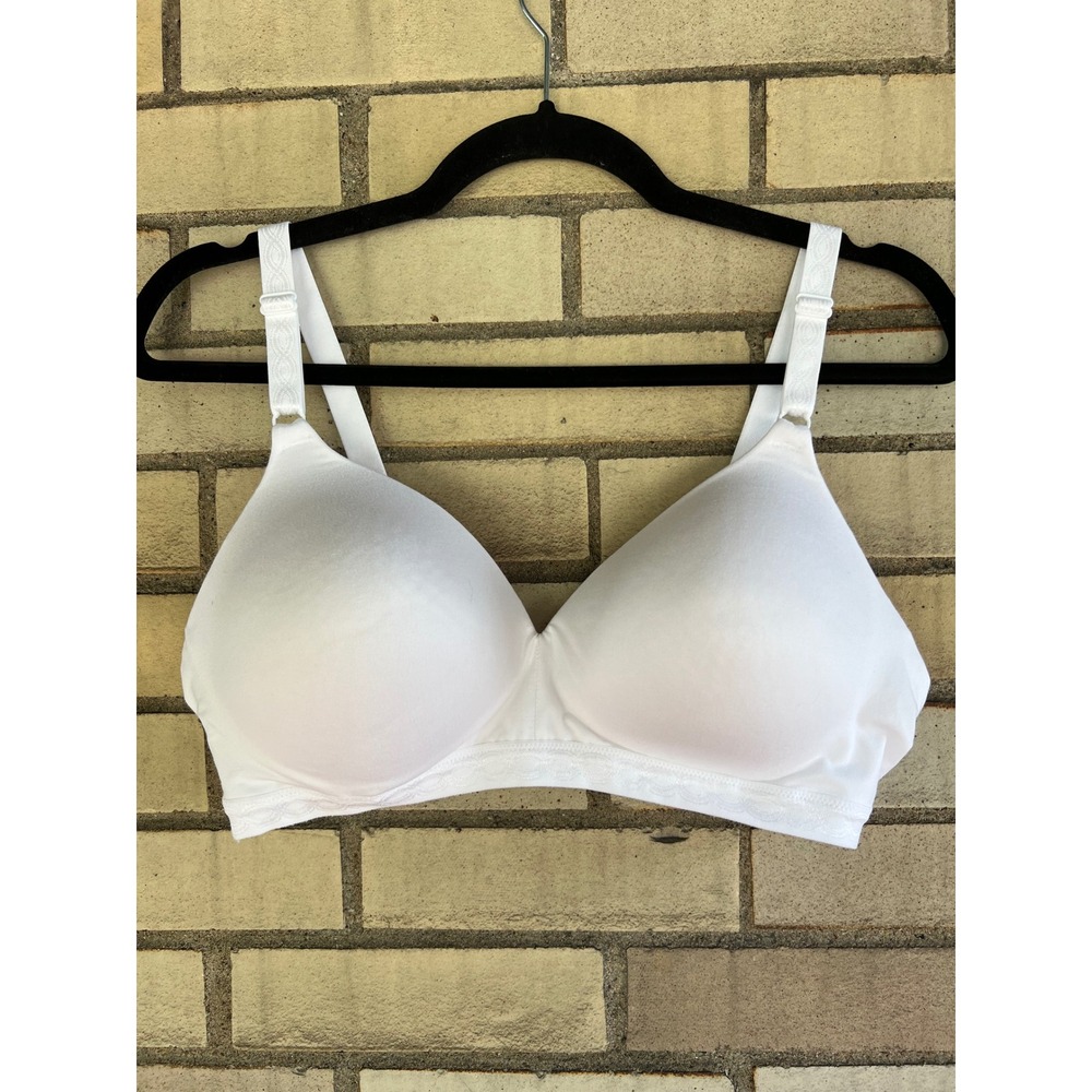 Warners White Wireless T-Shirt Bra Adjustable Straps Size 40B